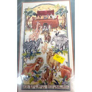 Bucilla Noahs Ark Counted Cross-Stitch Kit 10" X 18" Complete Kit By Nancy Rossi